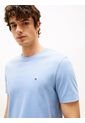 Camiseta Azul De Cuello Redondo Y Punto Interlock Tommy Hilfiger de Tommy Hilfiger