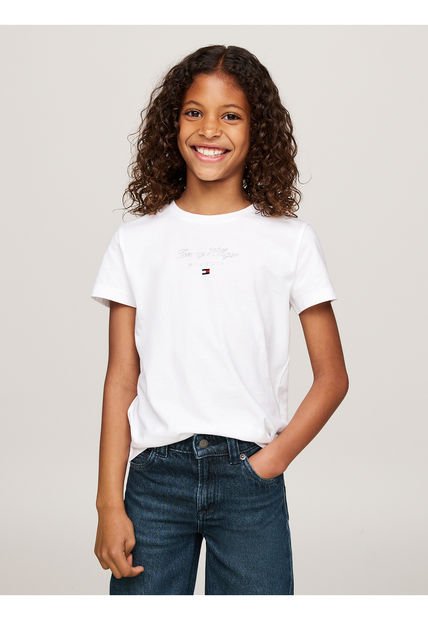 Camiseta Blanca Con Logo NYC Para Niña Tommy Hilfiger