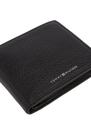 Billetera Negra Plegable Corporate De Cuero Tommy Hilfiger