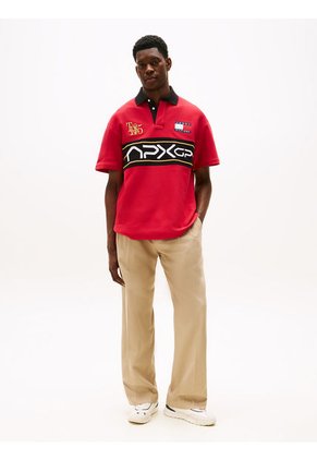 Polo Rojo Amplio Con Logo Colección APXGP Tommy Hilfiger