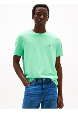 Camiseta Verde De Cuello Redondo Con Logo Bordado Tommy Hilfiger Tommy Hilfiger