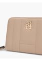 Billetera Beige Acolchada Con Cremallera Y Logo Tommy Hilfiger de Tommy Hilfiger
