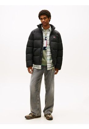 Chaqueta Negra Acolchada Con Efecto Arrugado Tommy Jeans