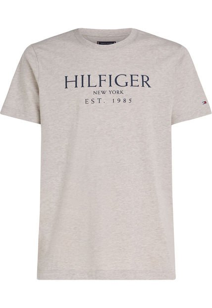 Camiseta Gris Con Logo Monotipo Tommy Hilfiger