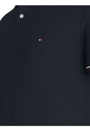 Polo Azul De Corte Slim Con Ribetes Tommy Hilfiger
