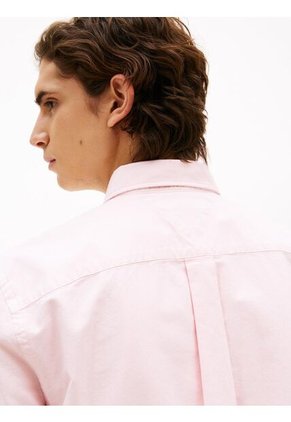 Camisa Rosa Oxford De Manga Corta Y Corte Regular Tommy Hilfiger