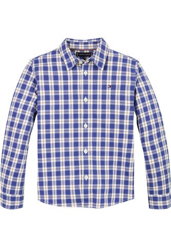 Camisa Azul De Cuadros Con Logo Para Niño Tommy Hilfiger Tommy Hilfiger