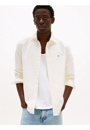 Camisa Beige Heritage De Rayas Con Corte Regular Tommy Hilfiger