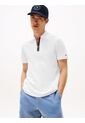 Polo Blanco De Corte Regular Con Cierre De Cremallera Tommy Hilfiger de Tommy Hilfiger