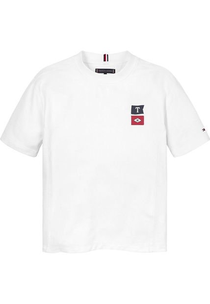 Camiseta Niño Blanca Con Logo Bordado Tommy Hilfiger