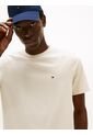 Camiseta Beige De Cuello Redondo Con Logo Bordado Tommy Hilfiger de Tommy Hilfiger