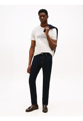 Camiseta Gris De Cuello Redondo Con Logo Tropical Tommy Hilfiger