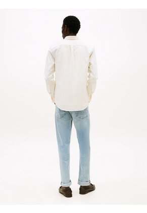 Camisa Beige Heritage De Rayas Con Corte Regular Tommy Hilfiger