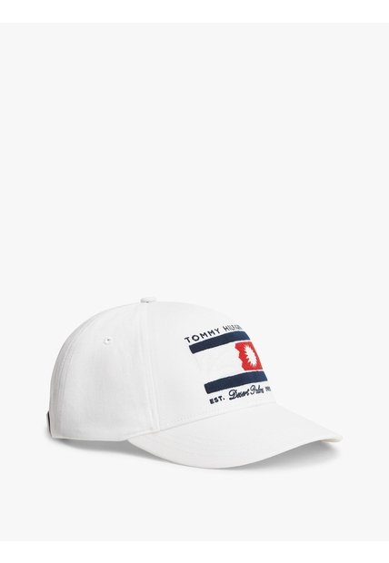 Gorra Blanca De Béisbol De Seis Paneles Con Logo Bordado Tommy Hilfiger