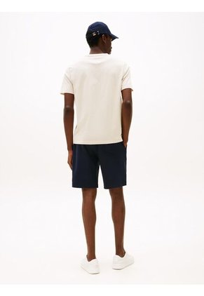 Camiseta Beige De Cuello Redondo Con Logo Bordado Tommy Hilfiger