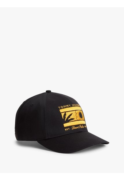Gorra Negra De Béisbol De Seis Paneles Con Logo Bordado Tommy Hilfiger