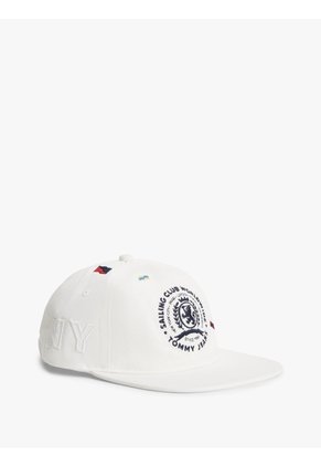 Gorra Blanca De Béisbol De Seis Paneles Con Logo Bordado Tommy Hilfiger