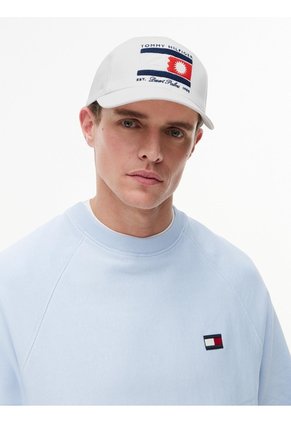 Gorra Blanca De Béisbol De Seis Paneles Con Logo Bordado Tommy Hilfiger