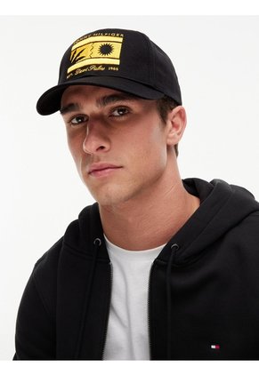 Gorra Negra De Béisbol De Seis Paneles Con Logo Bordado Tommy Hilfiger