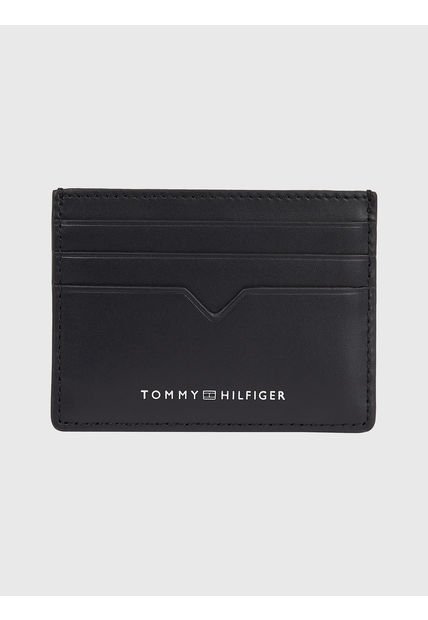 Tarjetero Negro TH Modern De Cuero Tommy Hilfiger