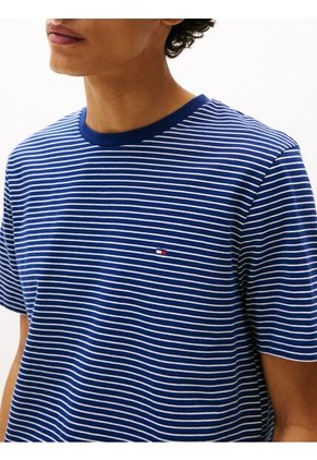 Camiseta Beige De Cuello Redondo Con Logo Bordado Tommy Hilfiger