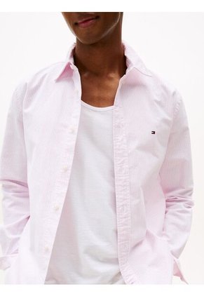 Camisa Rosa Heritage De Rayas Con Corte Regular Tommy Hilfiger