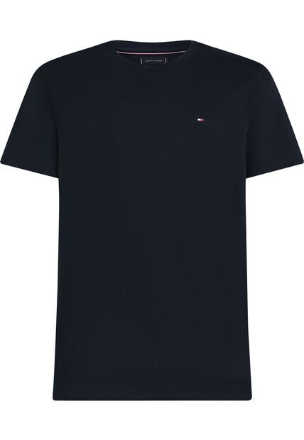 Camiseta Azul De Cuello Redondo Y Punto Interlock Tommy Hilfiger