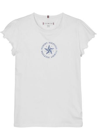 Camiseta Blanco Con Logo Metálico Para Niña Tommy Hilfiger Tommy Hilfiger
