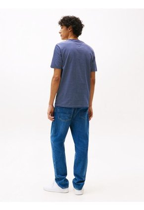 Camiseta Beige De Cuello Redondo Con Logo Bordado Tommy Hilfiger