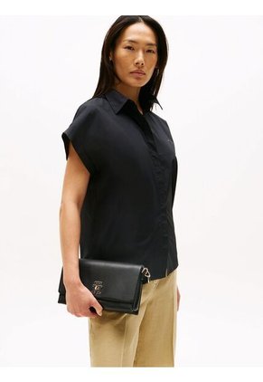 Bolso Negro Modern Transformable Con Cierre De Giro Tommy Hilfiger