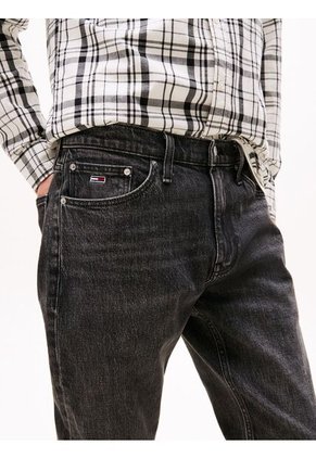 Jeans Gris Ryan Negros, Ajustados Y Rectos Con Efecto Desteñido Tommy Jeans