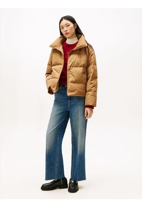 Chaqueta Naranja Acolchada Con Escudo Bordado Tommy Hilfiger