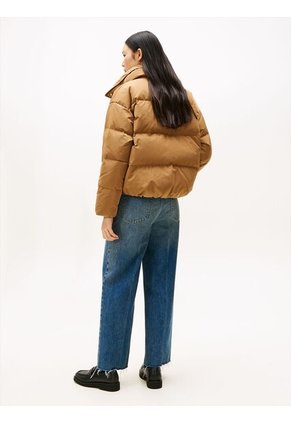 Chaqueta Naranja Acolchada Con Escudo Bordado Tommy Hilfiger