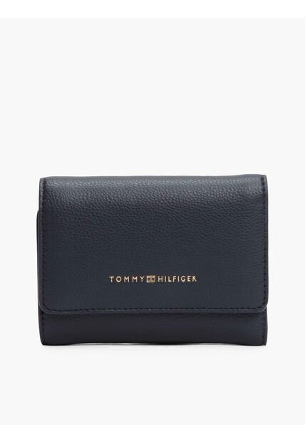 Billetera Azul Plegable En Tres Partes Con Logo Tommy Hilfiger