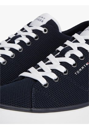 Tenis Azul Oscuro Deportivas De Malla Con Logo Engomado Tommy Hilfiger
