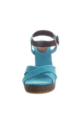 Sandalia Tacón Corrido Tommy Hilfiger Azul Turquesa