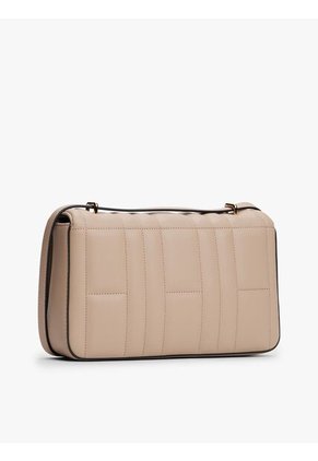 Bolso Beige Mensajero Acolchado Con Monograma TH Tommy Hilfiger