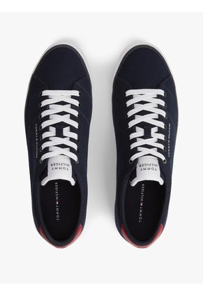 Tenis Azul Oscuro Deportivas De Malla Con Logo Engomado Tommy Hilfiger