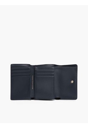 Billetera Azul Plegable En Tres Partes Con Logo Tommy Hilfiger