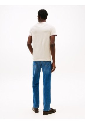 Camiseta Beige De Corte Slim Con Mangas Ribeteadas Tommy Hilfiger