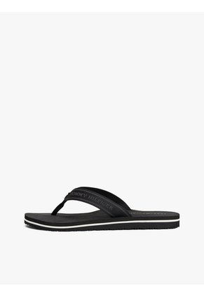 Sandalias Negro Con Inscripción Tonal En Tiras Tommy Hilfiger