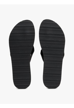 Sandalias Negro Con Inscripción Tonal En Tiras Tommy Hilfiger
