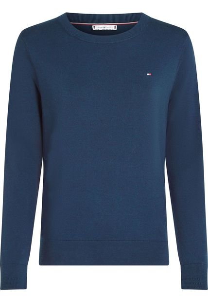 Saco Azul Tejido De Cuello Redondo Tommy Hilfiger