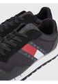 Tenis De Running Retro En Cuero Y Malla Hombre Negro Tommy Hilfiger de Tommy Hilfiger