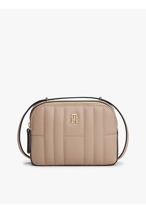 Bolso Beige Cruzado Acolchado Con Monograma TH Tommy Hilfiger
