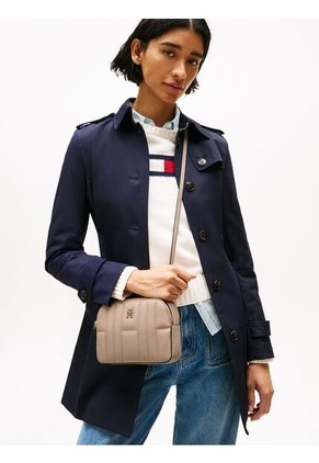 Bolso Beige Cruzado Acolchado Con Monograma TH Tommy Hilfiger