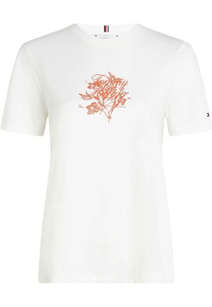 Camiseta Blanca Con Logo Gráfico De Corte Regular Tommy Hilfiger