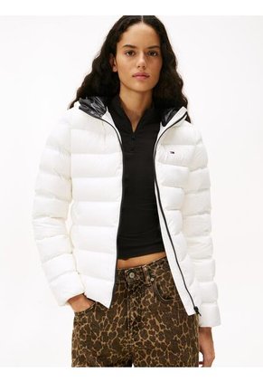 Chaqueta Blanca Acolchada De Plumón Con Capota Tommy Jeans