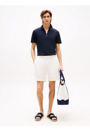 Polo Azul De Corte Regular Con Cierre De Cremallera Tommy Hilfiger