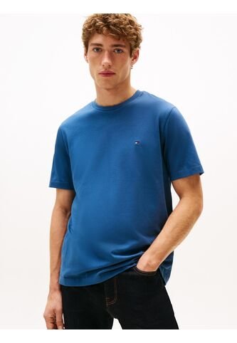 Camiseta Azul De Cuello Redondo Con Logo Bordado Tommy Hilfiger Tommy Hilfiger